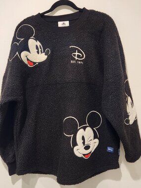 NWT Walt Disney World Black Sherpa Mickey Expressions Spirit Jersey Adult-M